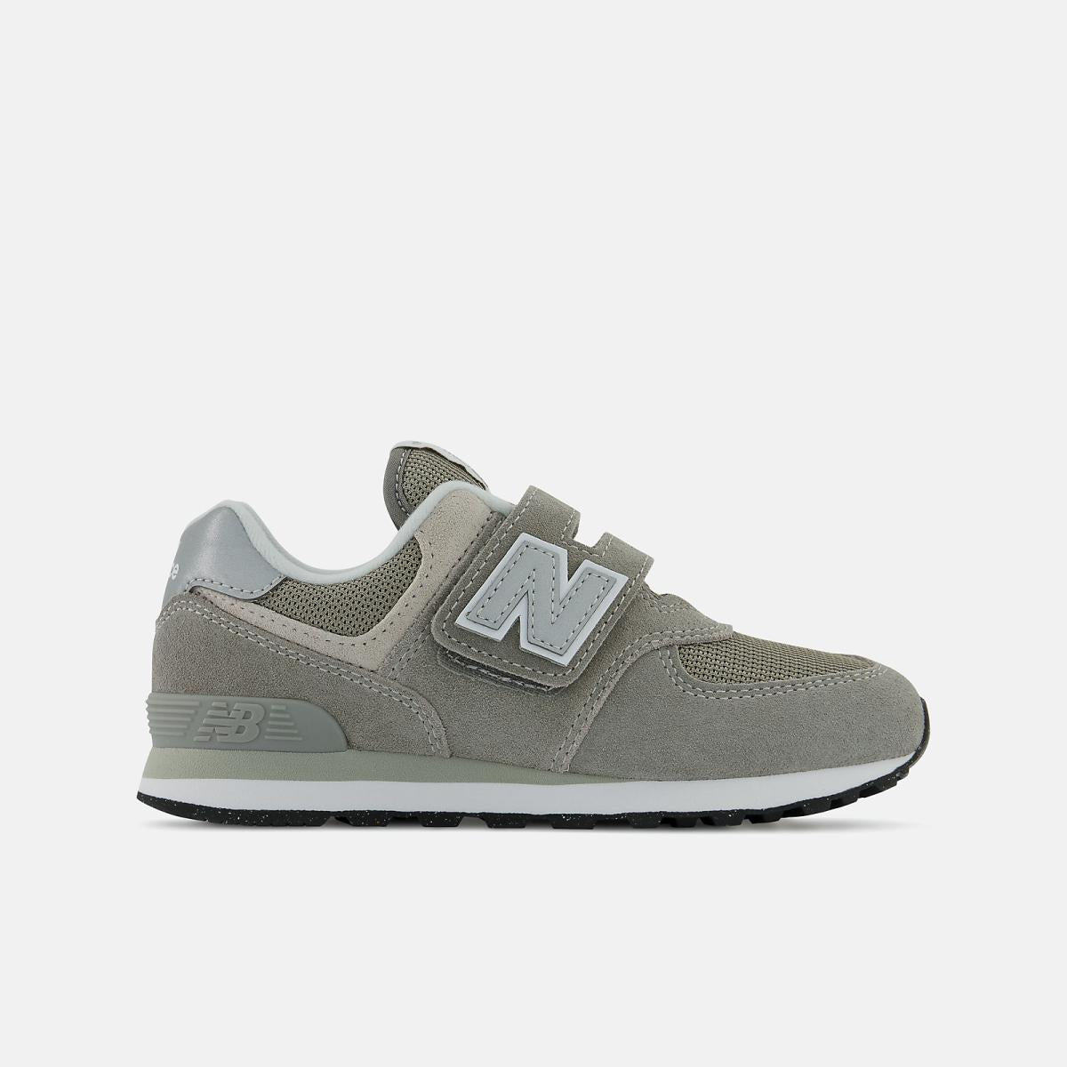 Size 10.5 - 3 | Kids New Balance 574 Core Hook &amp; Loop Grey With White