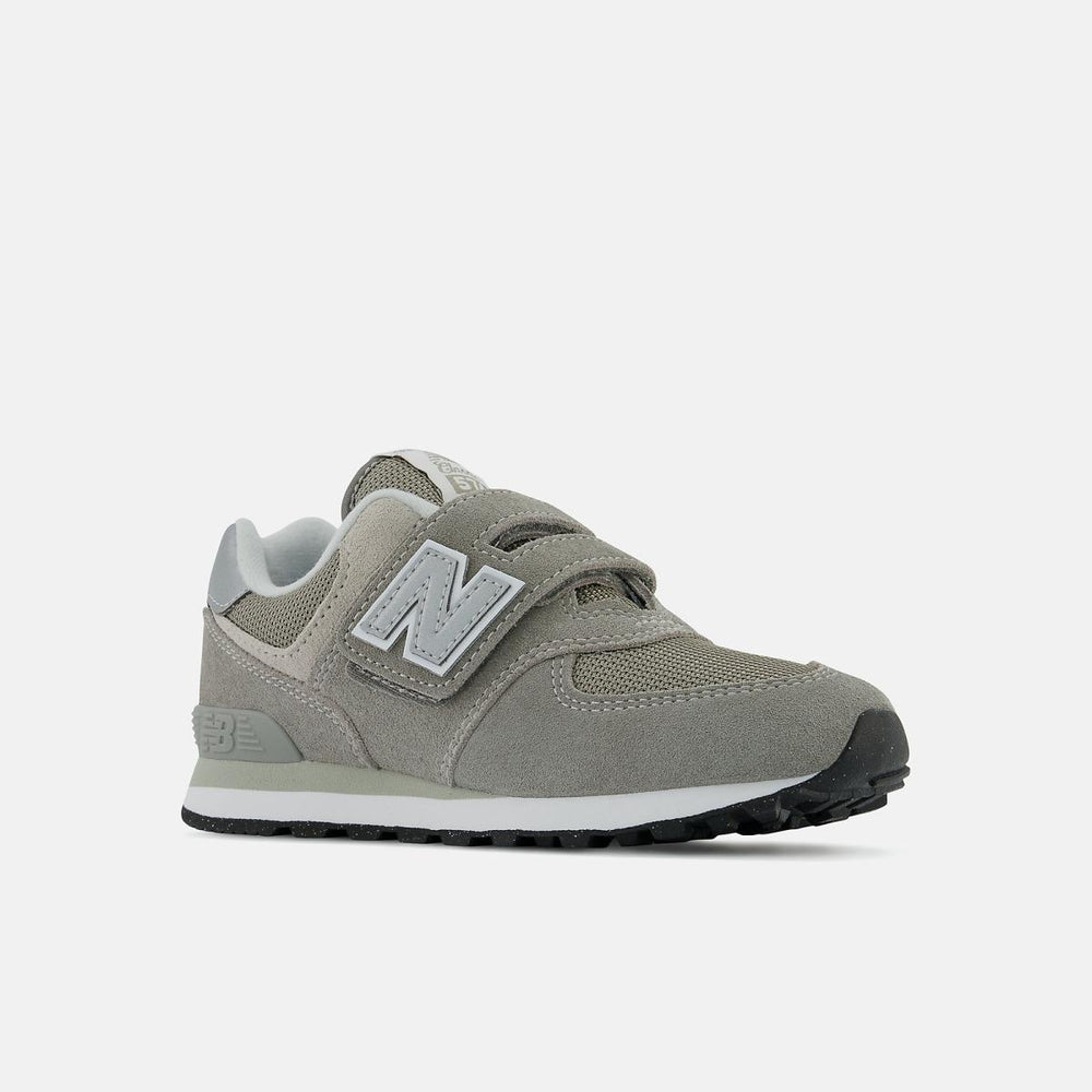 Size 10.5 - 3 | Kids New Balance 574 Core Hook &amp; Loop Grey With White