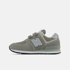 Size 10.5 - 3 | Kids New Balance 574 Core Hook &amp; Loop Grey With White