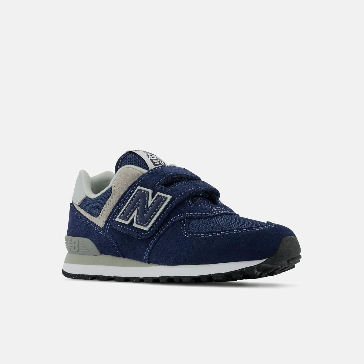 Size 10.5 - 3 | Kids New Balance 574 Core Hook &amp; Loop Navy With White