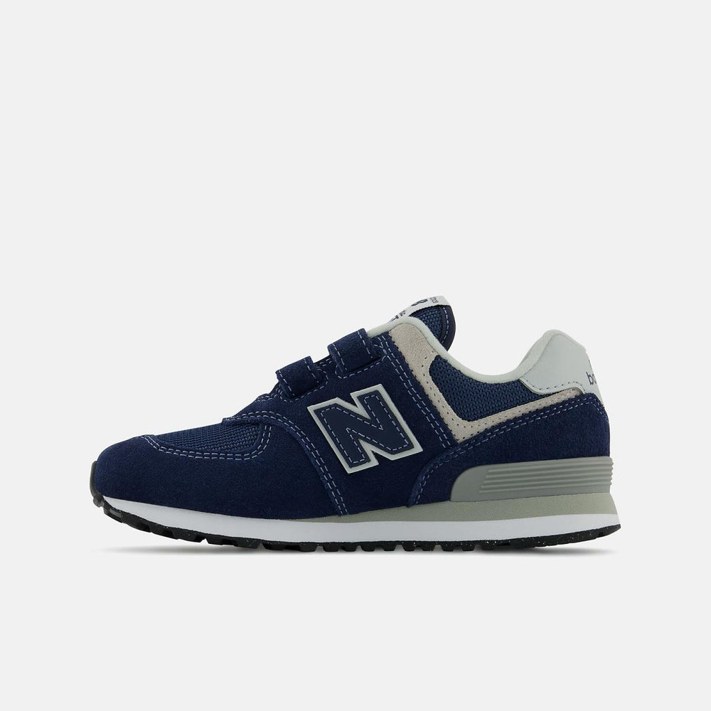 Size 10.5 - 3 | Kids New Balance 574 Core Hook &amp; Loop Navy With White