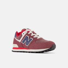 Size 10.5 - 3 | Kids New Balance 574 Washed Burgundy With Nb Navy