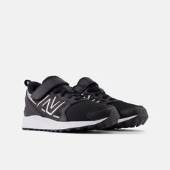 Size 10.5 - 3 | Kids New Balance Fresh Foam 650 Bungee Lace With Top Strap Black With Metallic Silver And White
