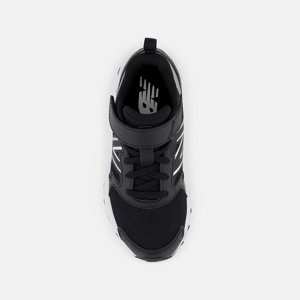 Size 10.5 - 3 | Kids New Balance Fresh Foam 650 Bungee Lace With Top Strap Black With Metallic Silver And White