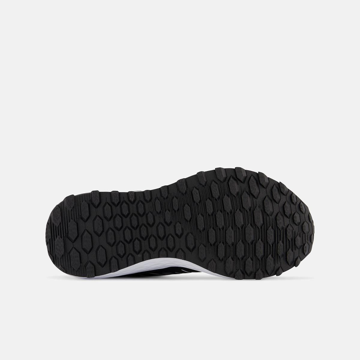 Size 10.5 - 3 | Kids New Balance Fresh Foam 650 Bungee Lace With Top Strap Black With Metallic Silver And White