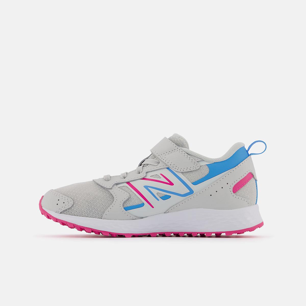 Size 10.5 - 3 | Kids New Balance Fresh Foam 650 Bungee Lace With Top Strap Summer Fog With Hi-pink And Vibrant Sky