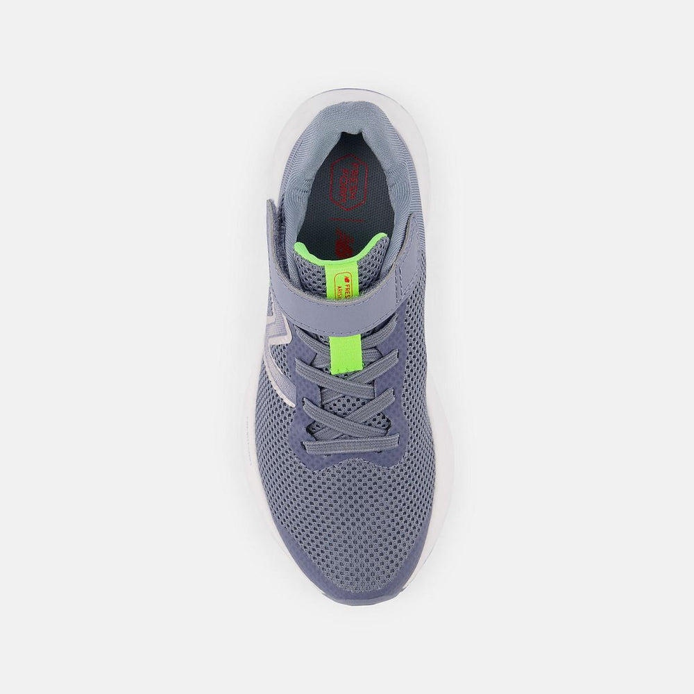 Size 10.5 - 3 | Kids New Balance Fresh Foam Arishi V4 Bungee Lace With Top Strap Arctic Grey With Pixel Green And True Red