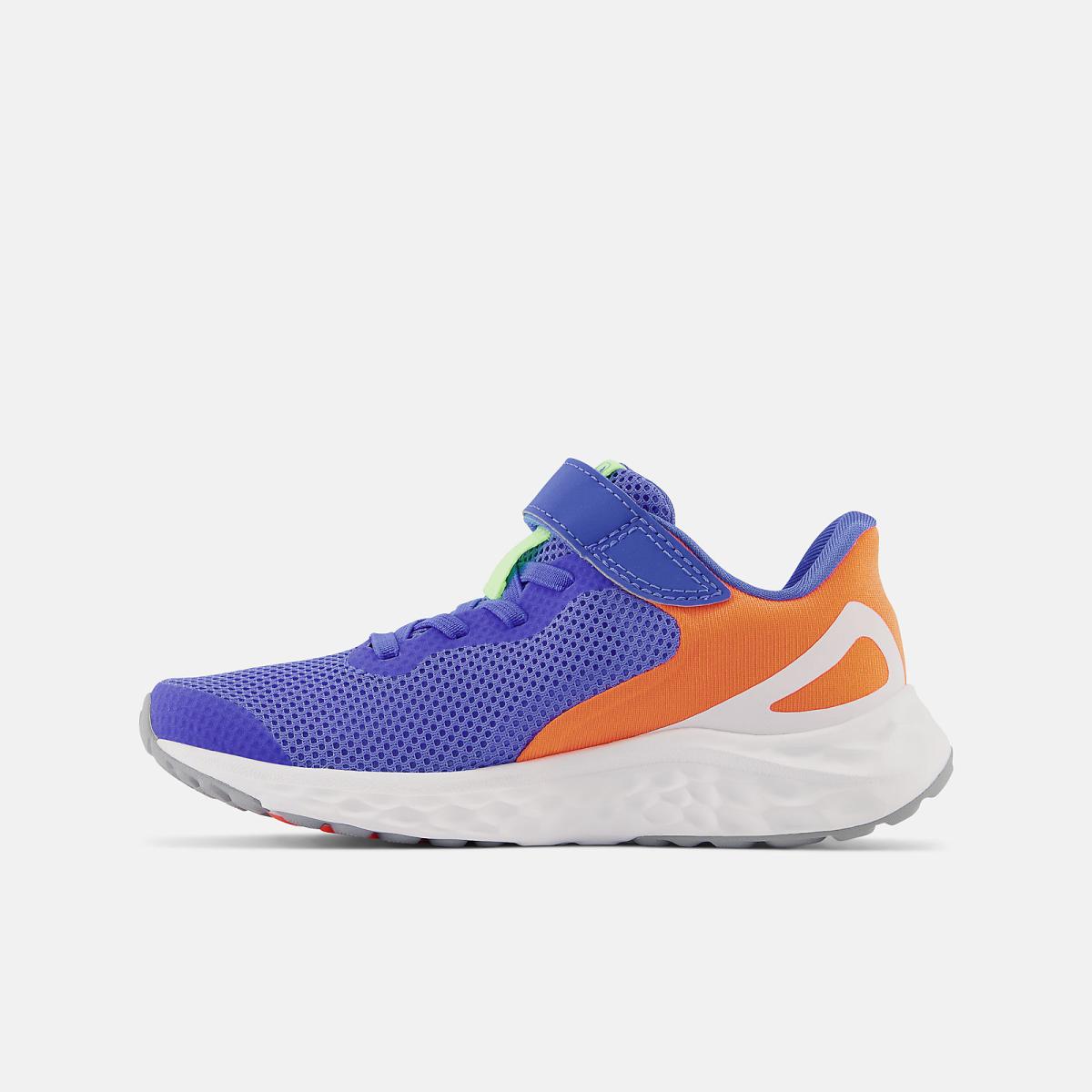 Size 10.5 - 3 | Kids New Balance Fresh Foam Arishi V4 Bungee Lace With Top Strap Bright Lapis With Bleached Lime Glo And Neon Dragonfly