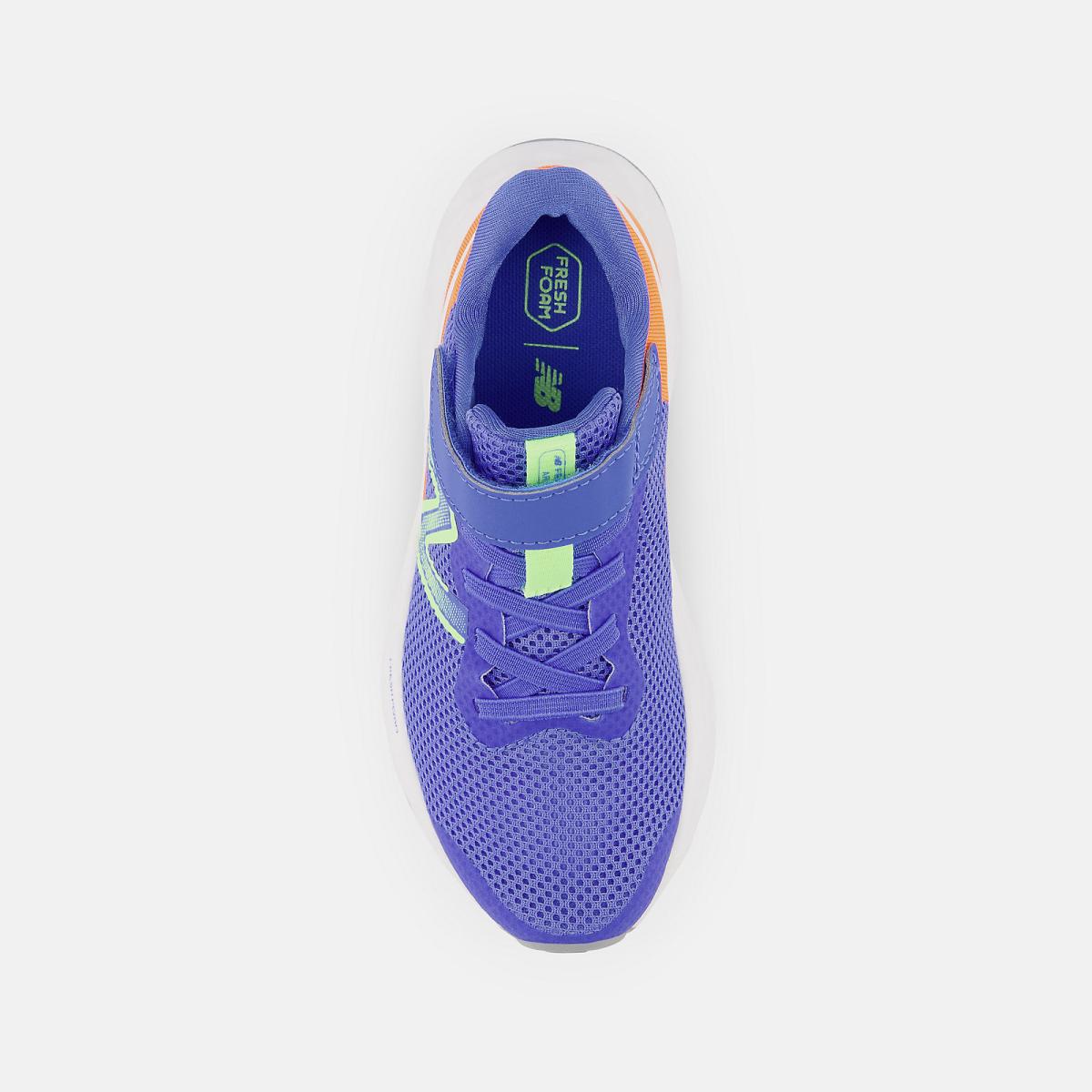 Size 10.5 - 3 | Kids New Balance Fresh Foam Arishi V4 Bungee Lace With Top Strap Bright Lapis With Bleached Lime Glo And Neon Dragonfly