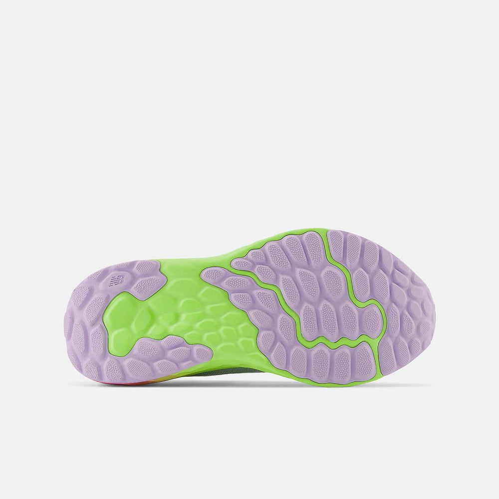 Size 10.5 - 3 | Kids New Balance Fresh Foam Arishi V4 Bungee Lace With Top Strap Light Aluminum With Cyber Lilac And Neon Pink