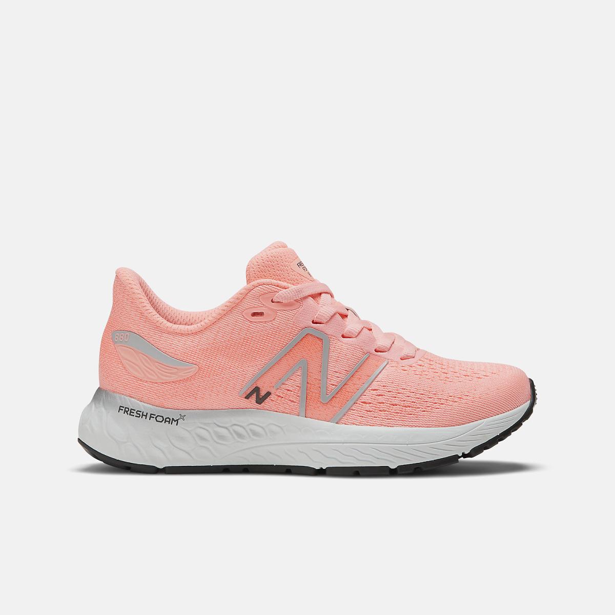 Size 10.5 - 3 | Kids New Balance Fresh Foam X 880v12 Grapefruit With Metallic Silver