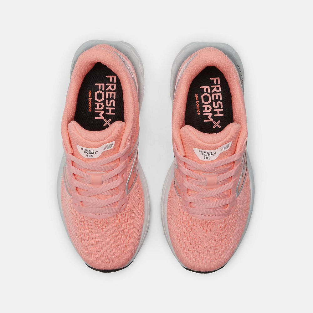 Size 10.5 - 3 | Kids New Balance Fresh Foam X 880v12 Grapefruit With Metallic Silver