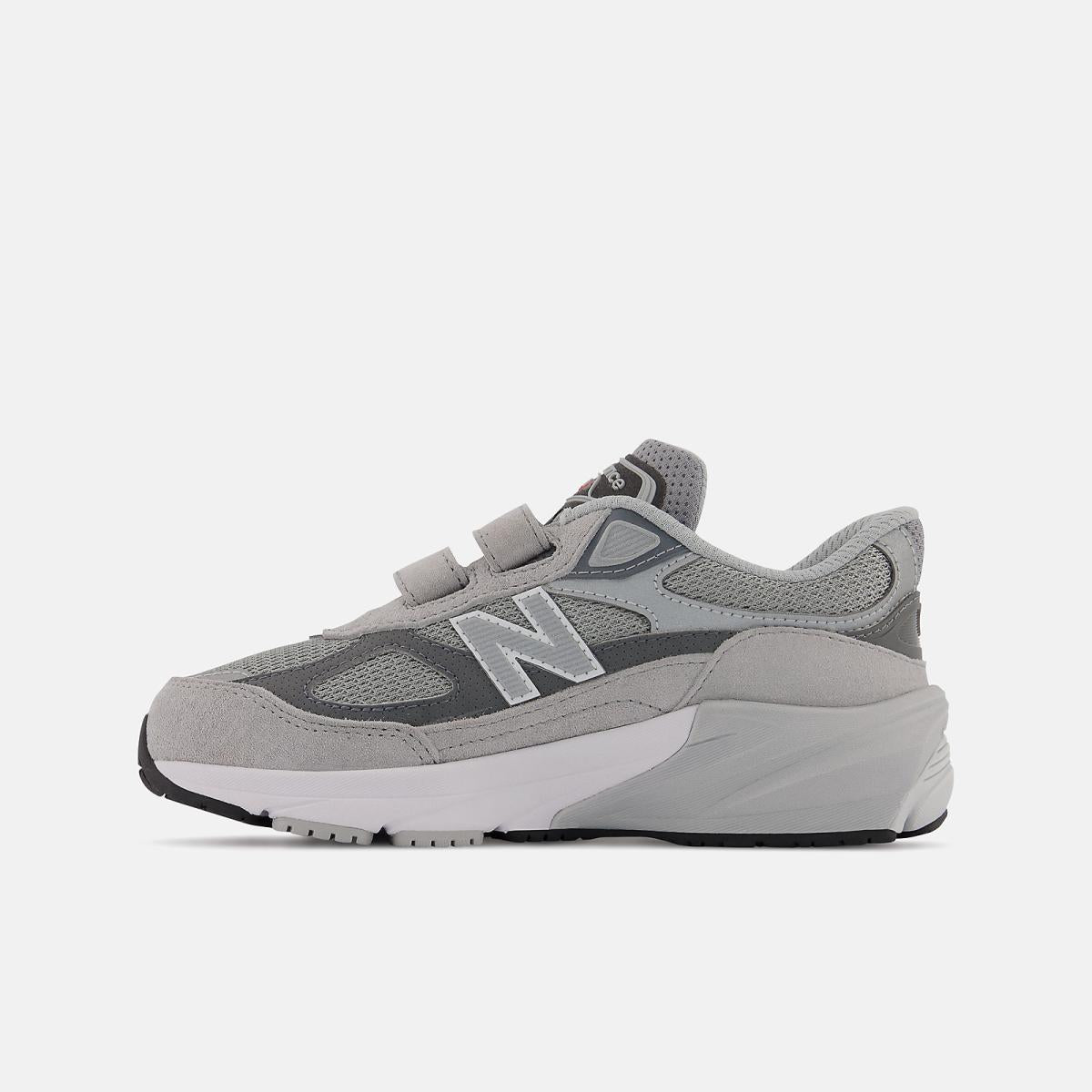 Size 10.5 - 3 | Kids New Balance FuelCell 990v6 Hook And Loop Grey With Silver