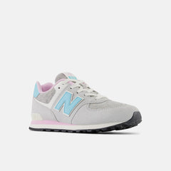 Size 3.5 - 7 | Kids New Balance 574 Brighton Grey With Summer Aqua And Lilac Cloud