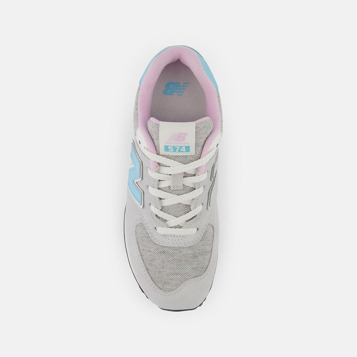 Size 3.5 - 7 | Kids New Balance 574 Brighton Grey With Summer Aqua And Lilac Cloud