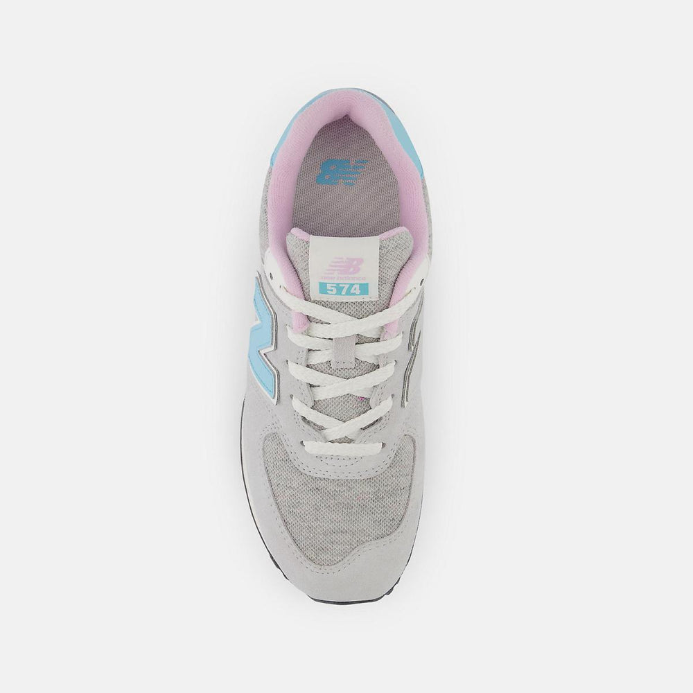 Size 3.5 - 7 | Kids New Balance 574 Brighton Grey With Summer Aqua And Lilac Cloud