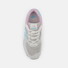 Size 3.5 - 7 | Kids New Balance 574 Brighton Grey With Summer Aqua And Lilac Cloud