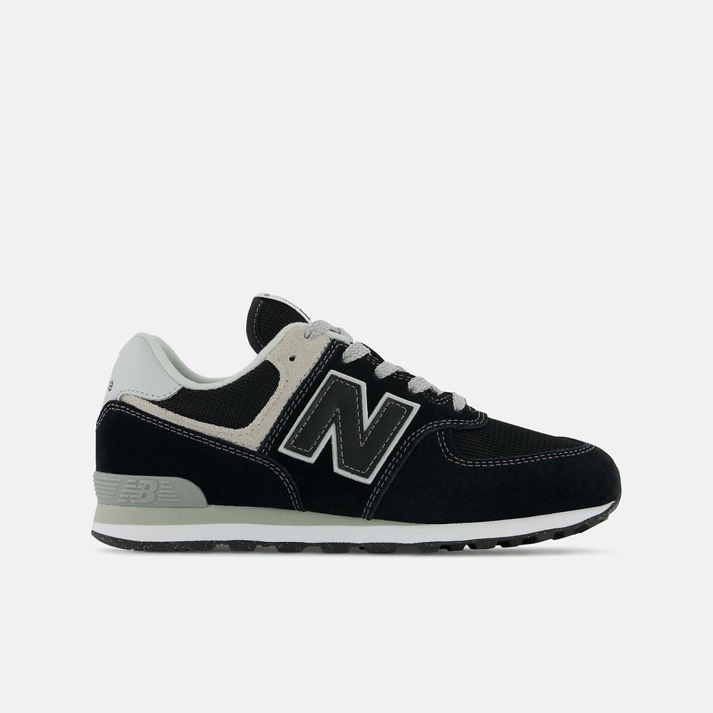 Size 3.5 - 7 | Kids New Balance 574 Core Black With White