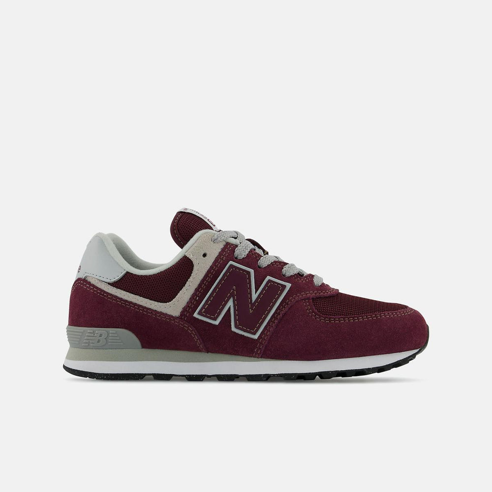 Size 3.5 - 7 | Kids New Balance 574 Core Burgundy With White