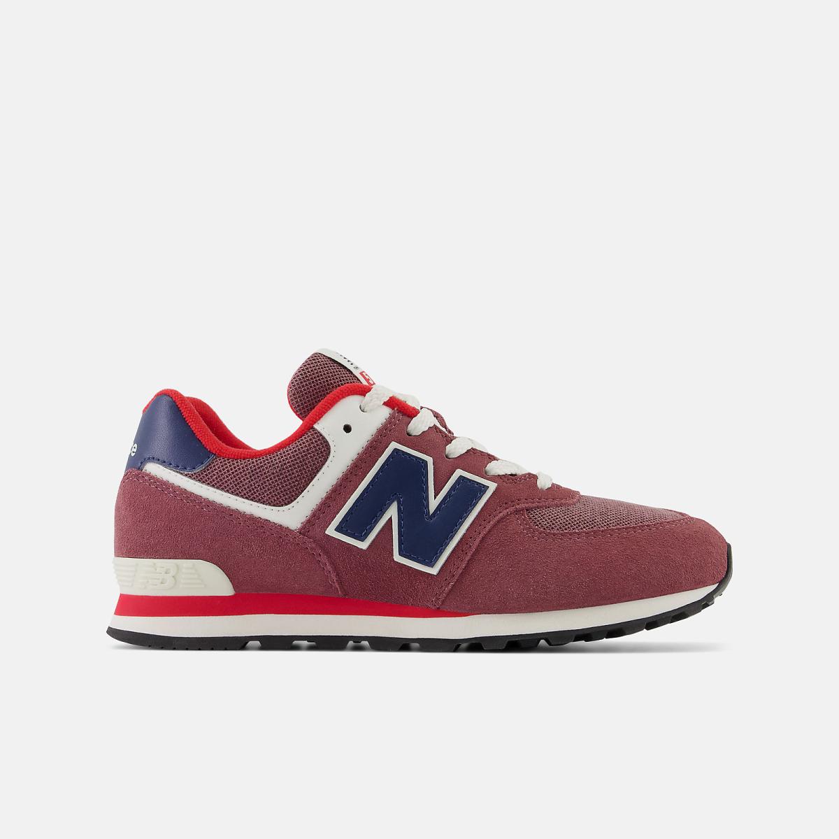 Size 3.5 - 7 | Kids New Balance 574 Washed Burgundy With Nb Navy