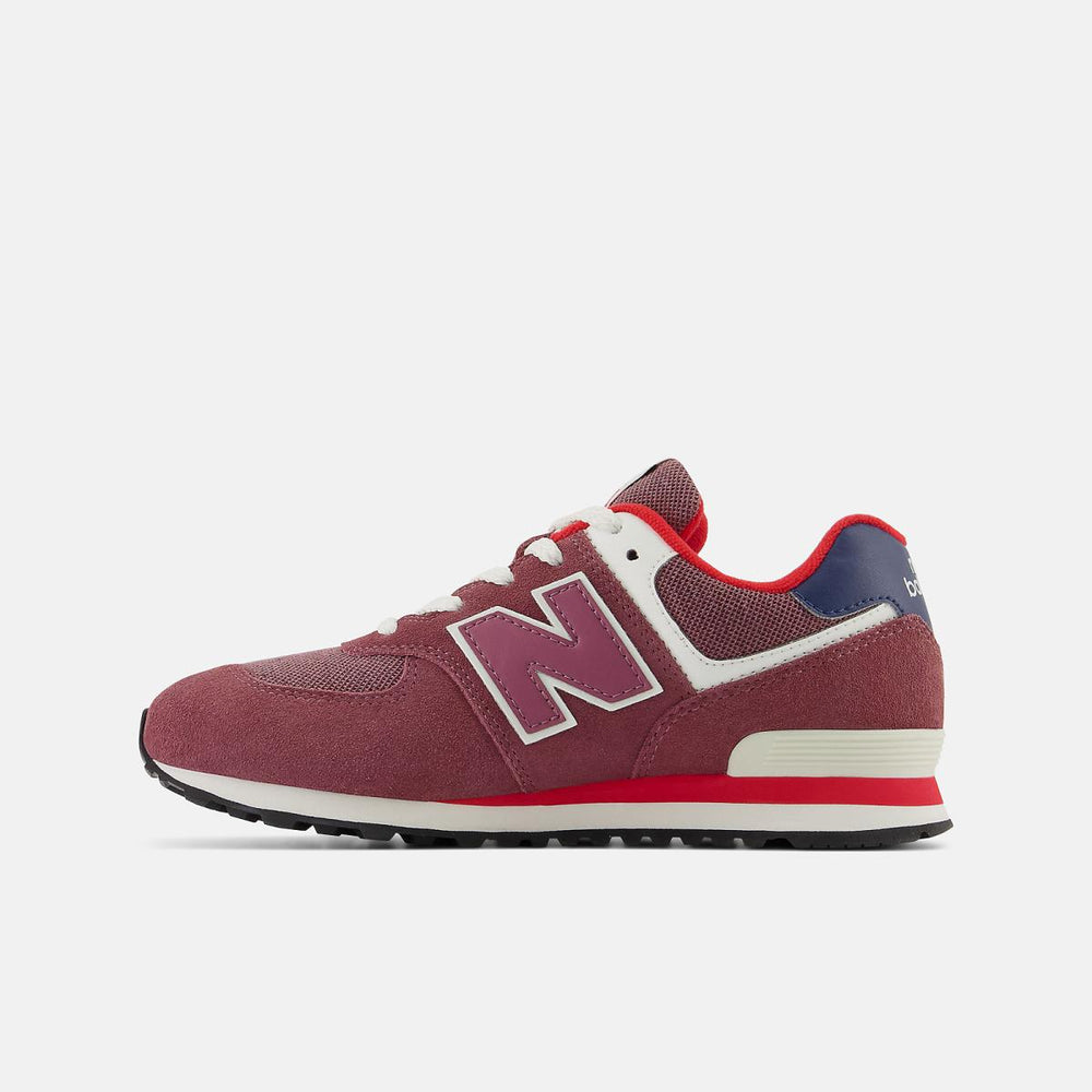 Size 3.5 - 7 | Kids New Balance 574 Washed Burgundy With Nb Navy