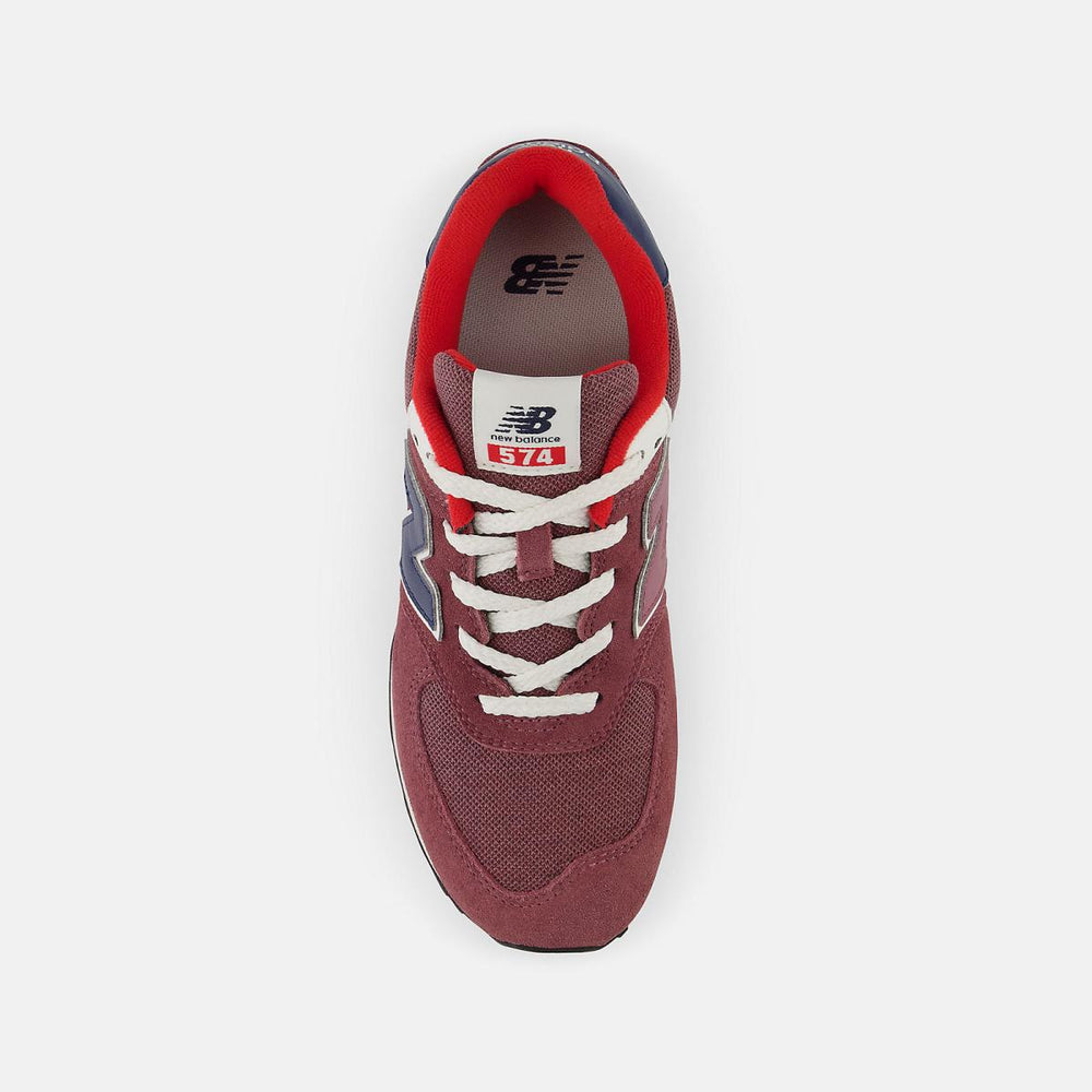 Size 3.5 - 7 | Kids New Balance 574 Washed Burgundy With Nb Navy