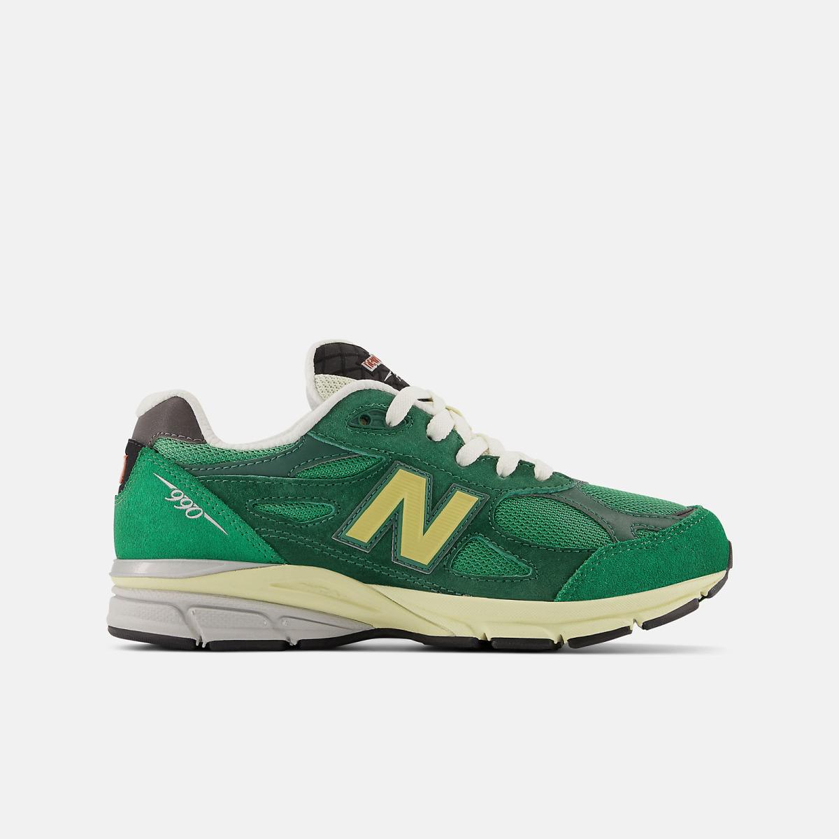 Size 3.5 - 7 | Kids New Balance 990v3 Varsity Green With Team Forest Green