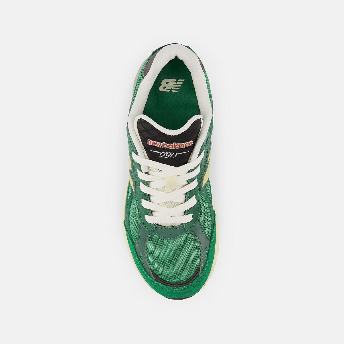 Size 3.5 - 7 | Kids New Balance 990v3 Varsity Green With Team Forest Green