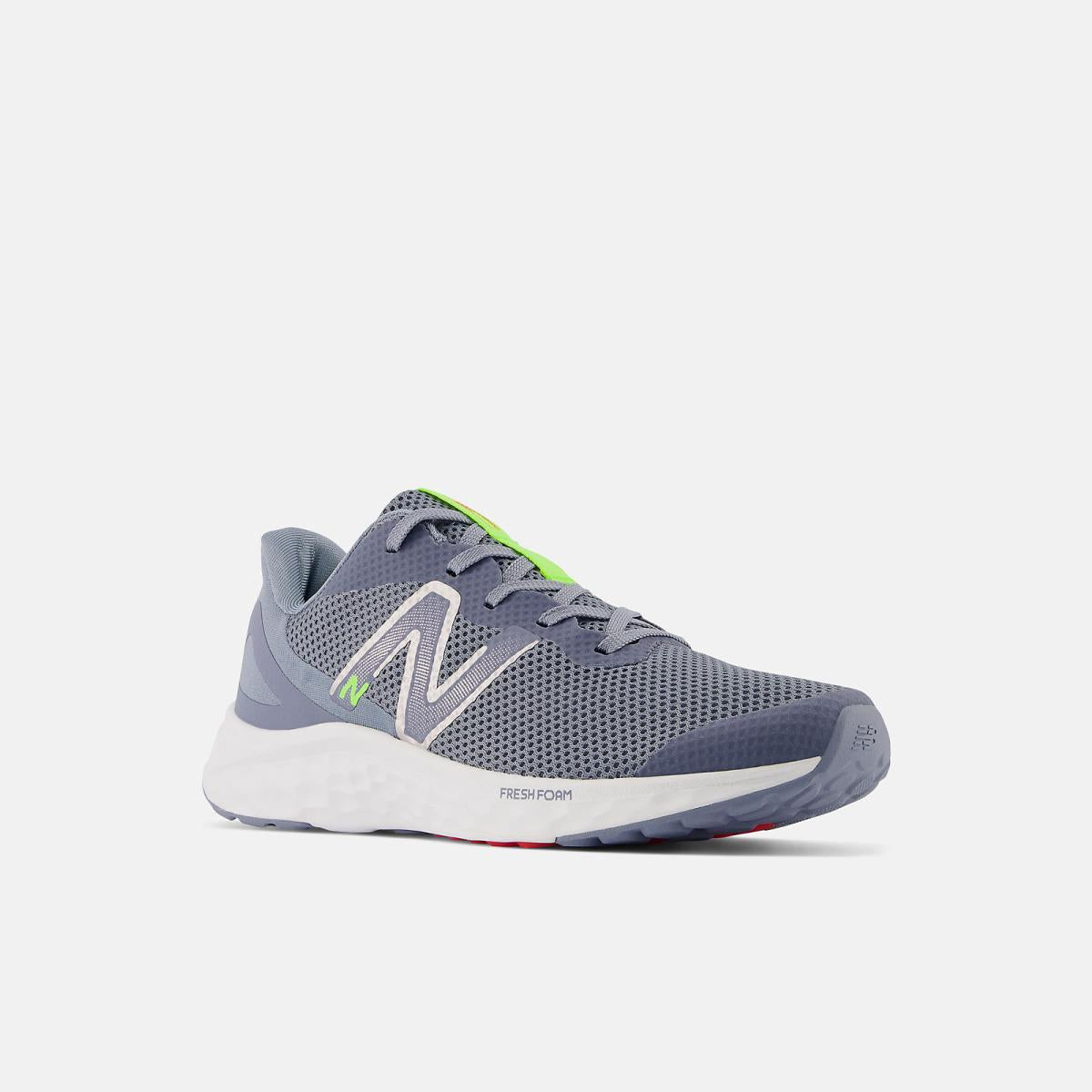 Size 3.5 - 7 | Kids New Balance Fresh Foam Arishi V4 Arctic Grey With Pixel Green And True Red