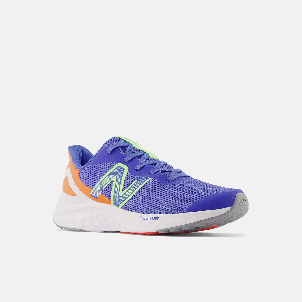 Size 3.5 - 7 | Kids New Balance Fresh Foam Arishi V4 Bright Lapis With Bleached Lime Glo And Neon Dragonfly