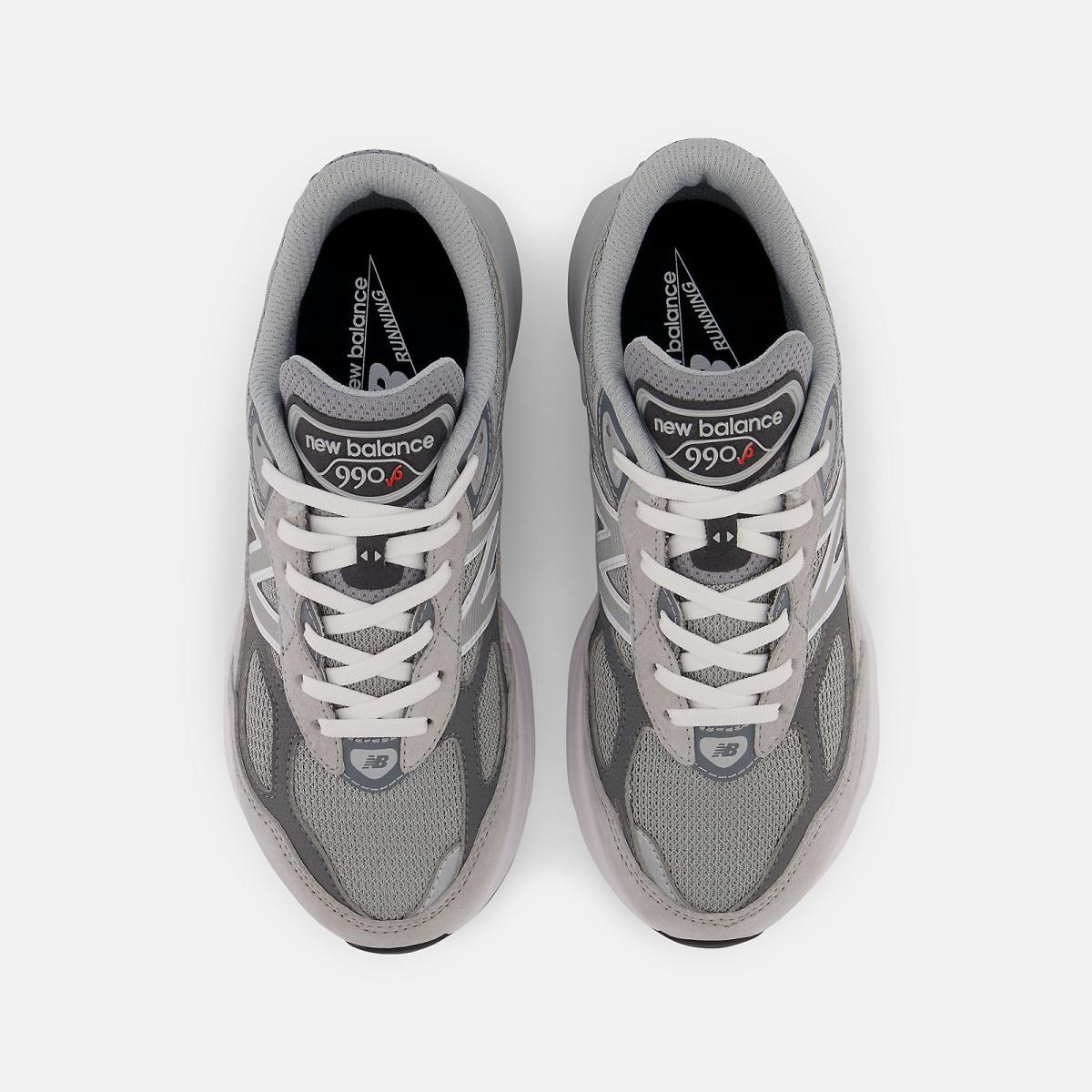 Size 3.5 - 7 | Kids New Balance FuelCell 990v6 Grey With Silver