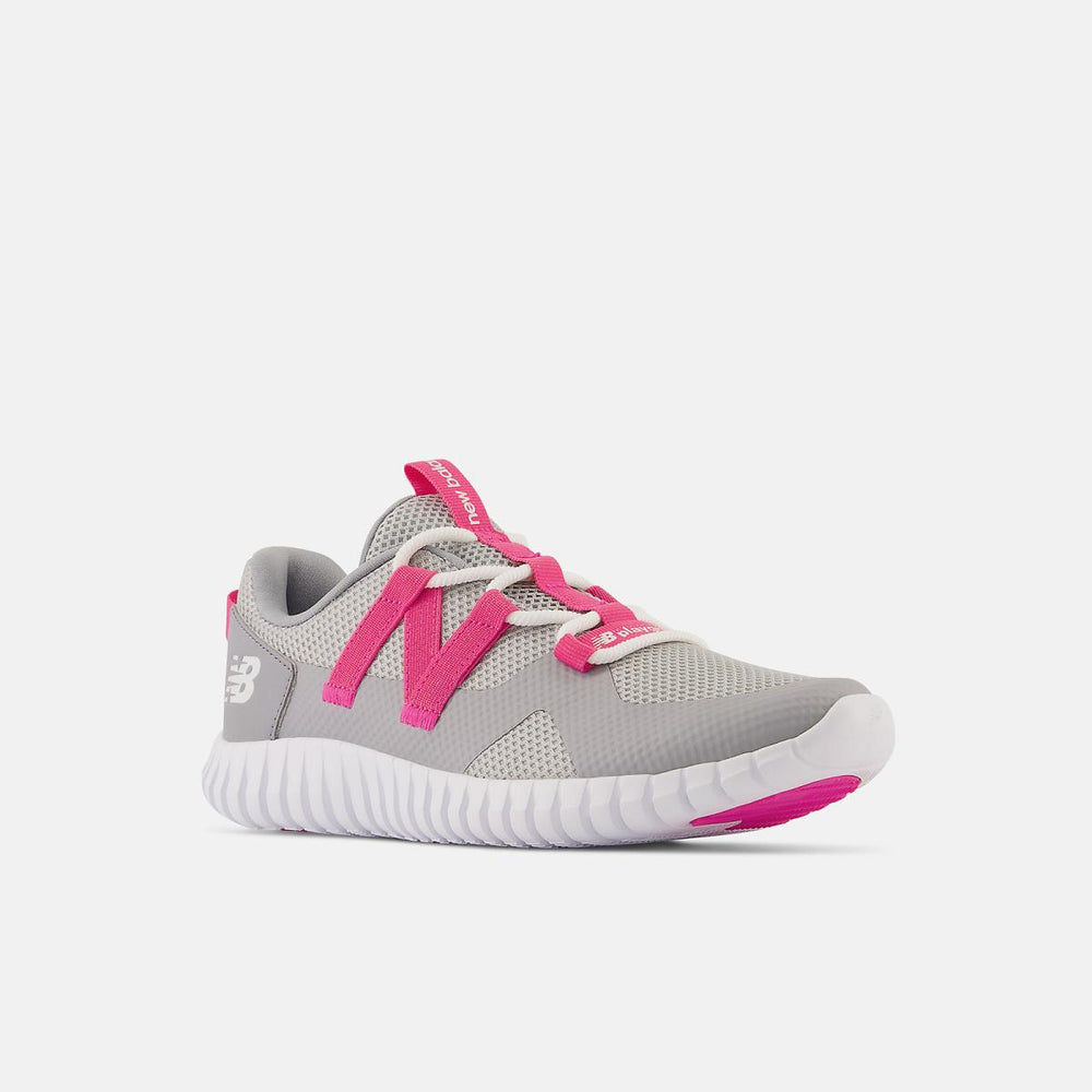 Size 3.5 - 7 | Kids New Balance PLAYGRUV V2 Bungee Grey With Hi-pink