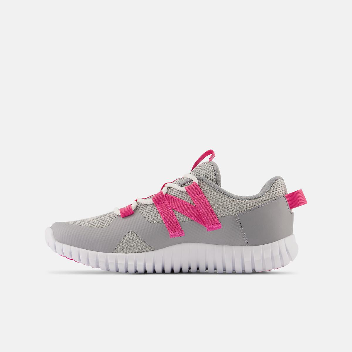 Size 3.5 - 7 | Kids New Balance PLAYGRUV V2 Bungee Grey With Hi-pink