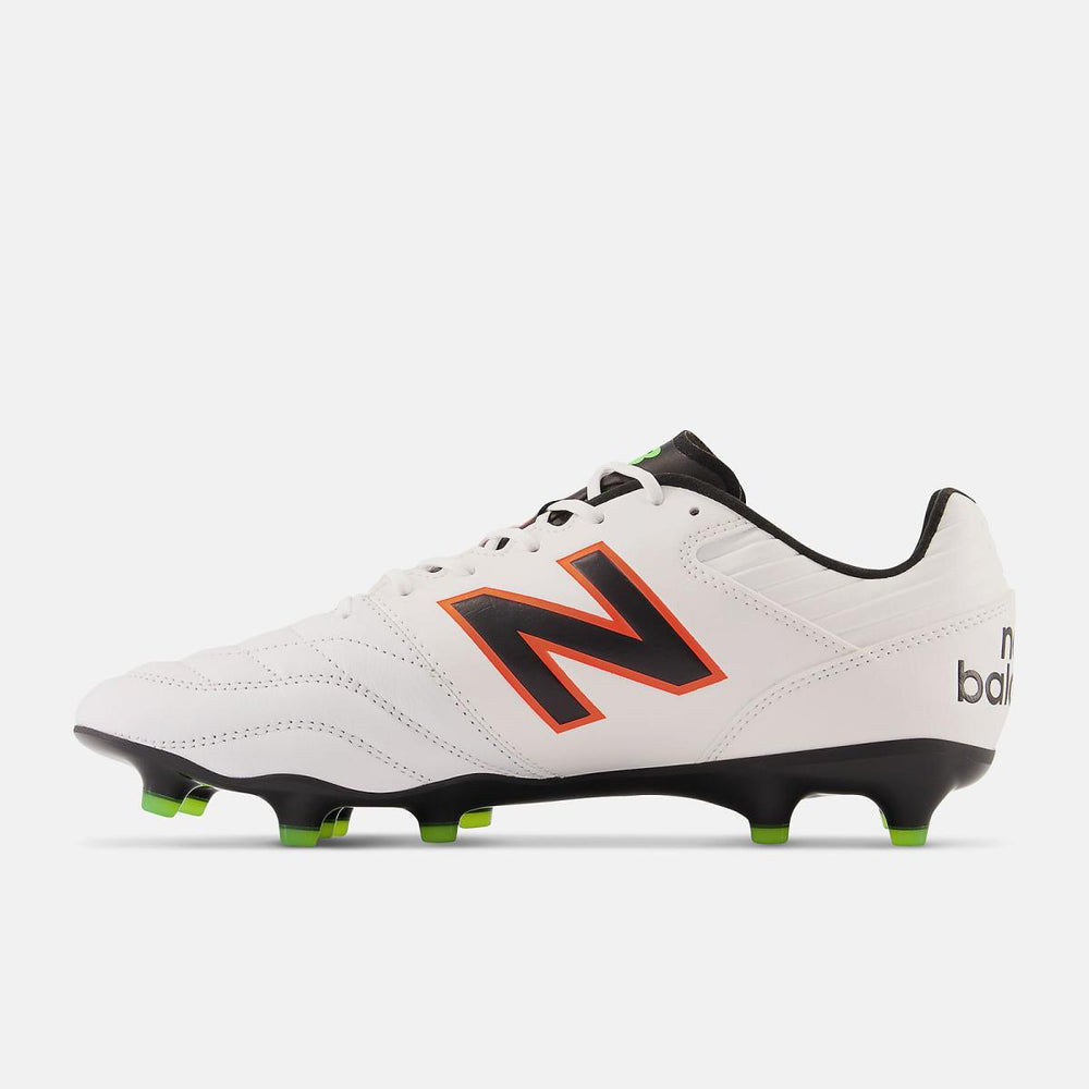 Soccer | Men/Women New Balance 442 V2 Pro FG White With Neon Dragonfly And Coloro Green