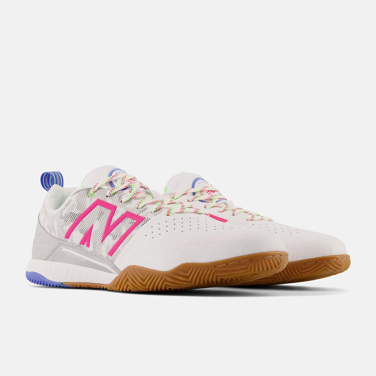 Soccer | Men/Women New Balance Fresh Foam Audazo V6 Pro IN White With Bright Lapis And Alpha Pink