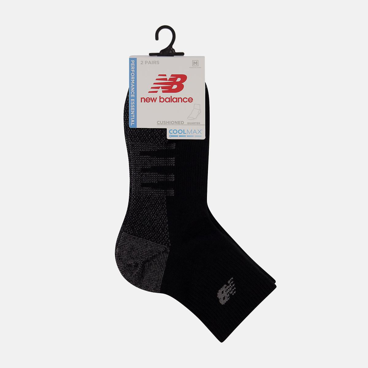 Socks | Men/Women New Balance Coolmax Quarter Socks 2 Pack Black
