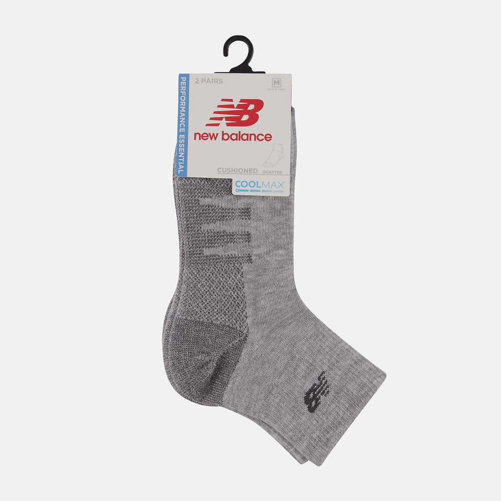 Socks | Men/Women New Balance Coolmax Quarter Socks 2 Pack Grey
