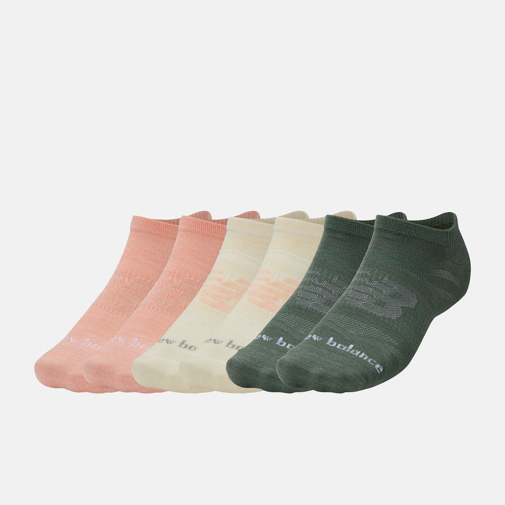 Socks | Men/Women New Balance Flat Knit No Show Socks 6 Pack Assorted 3 Colors