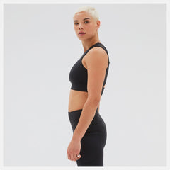 Sports Bras | Women New Balance United Airlines NYC Half Shape Shield Crop Bra Black