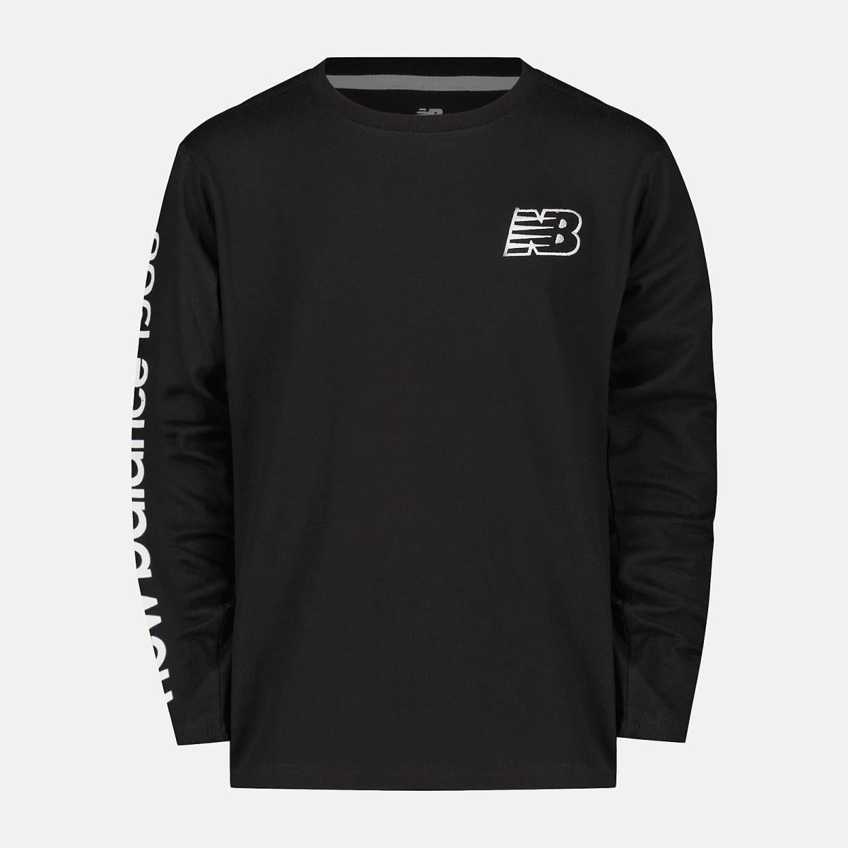 Tops | Kids New Balance Essential Core Long Sleeve Logo Tee Black