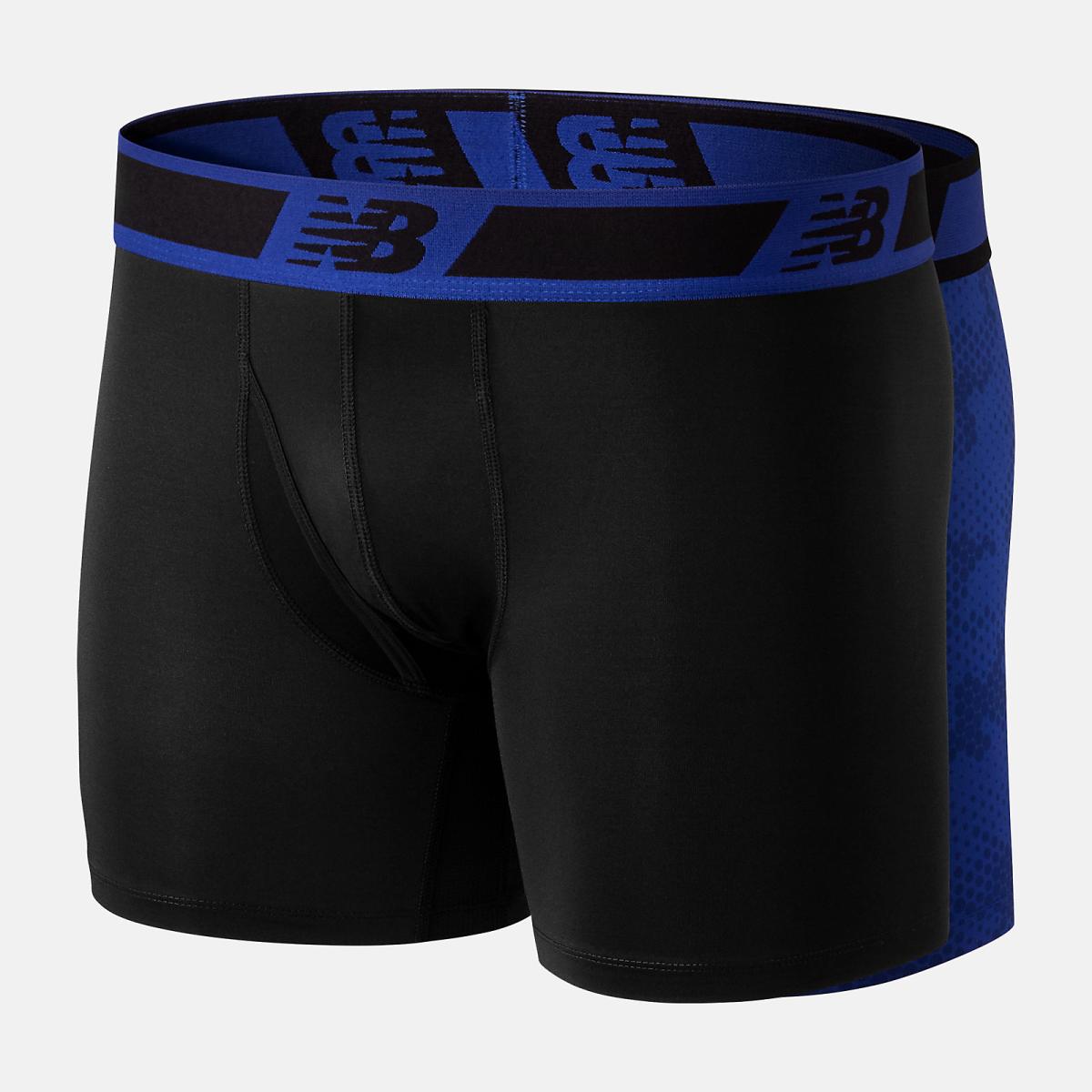 Underwear | Men New Balance Mens 6 Inch Boxer Brief 2 Pack Black Multi