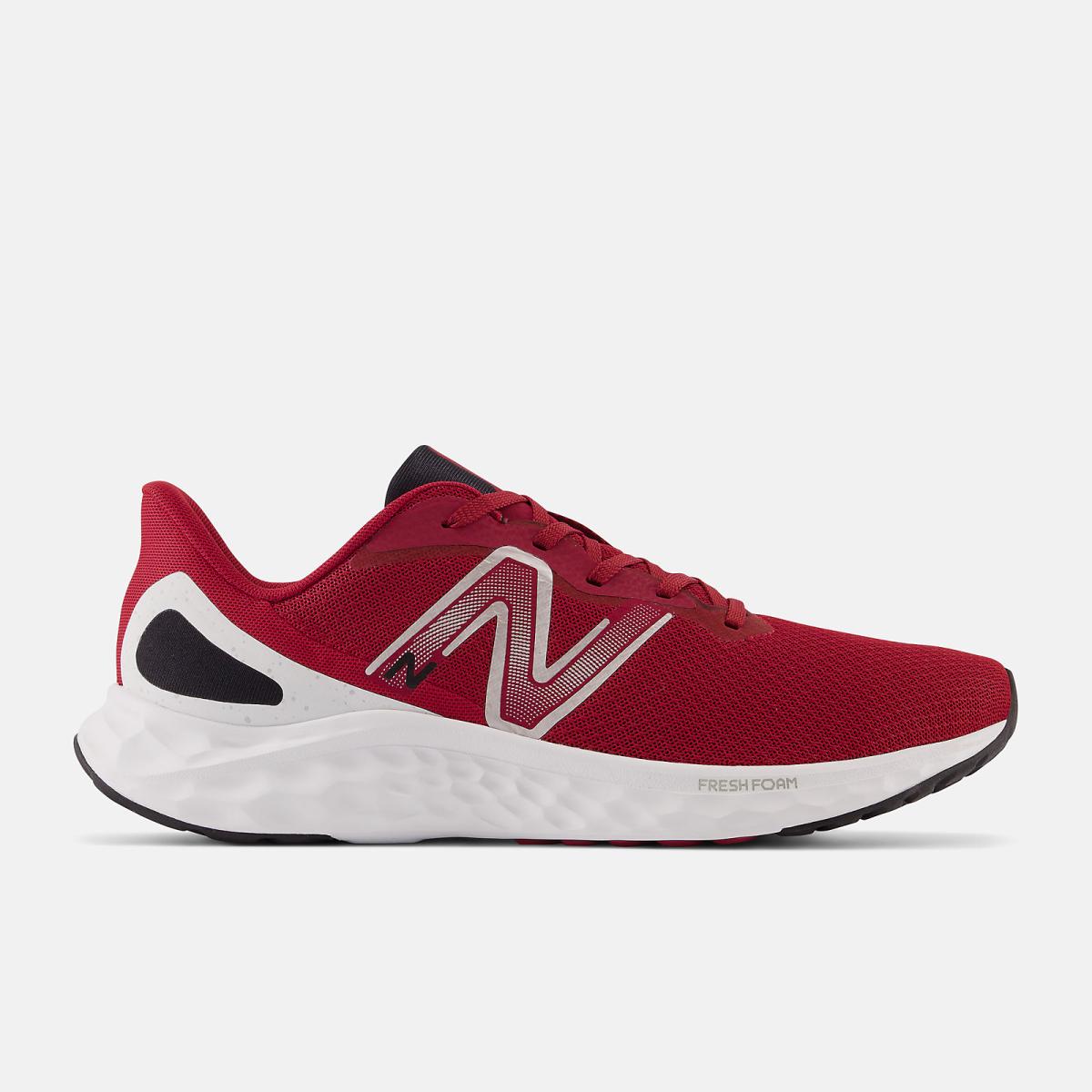 Walking | Men New Balance Fresh Foam Arishi V4 Crimson With White And Silver Metallic