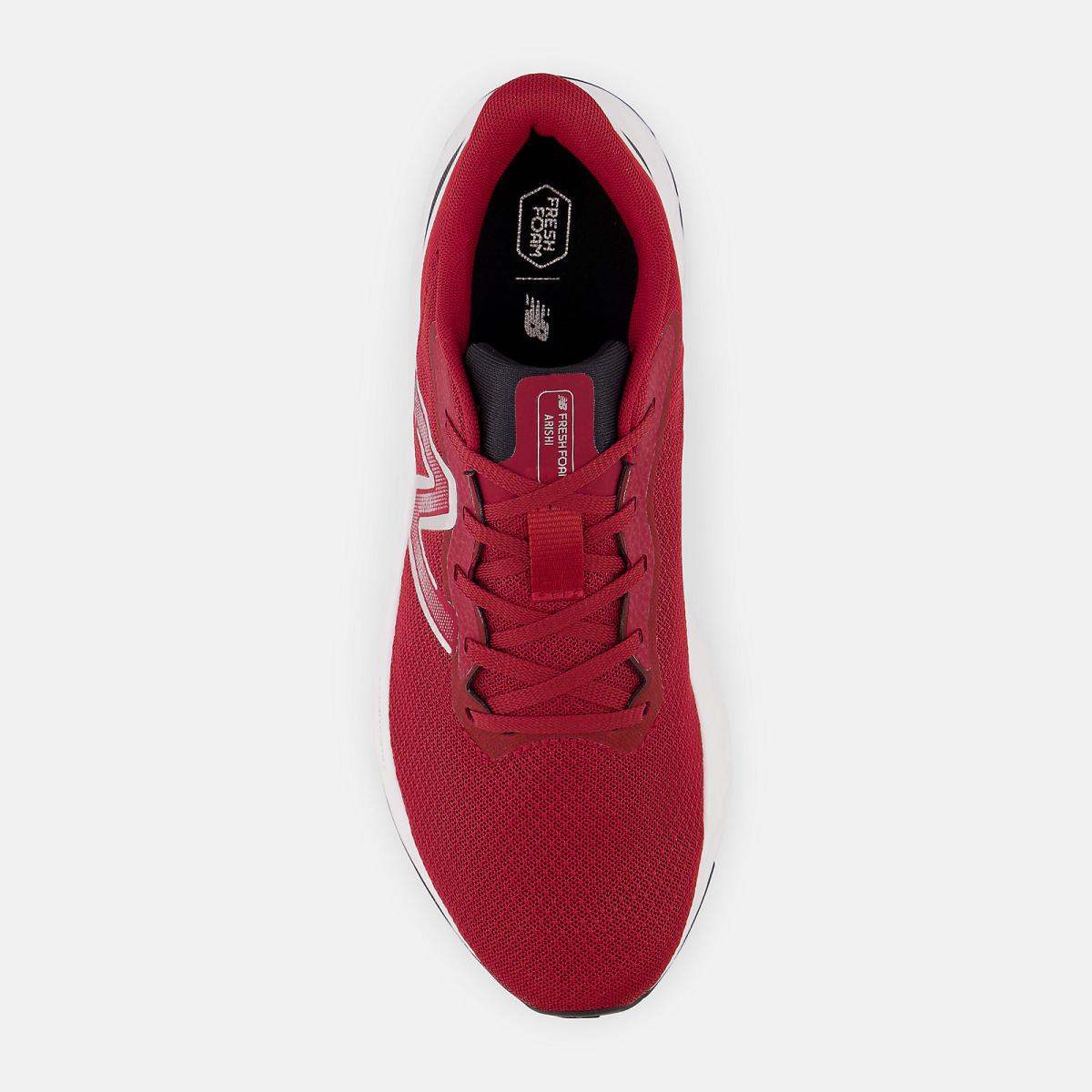 Walking | Men New Balance Fresh Foam Arishi V4 Crimson With White And Silver Metallic
