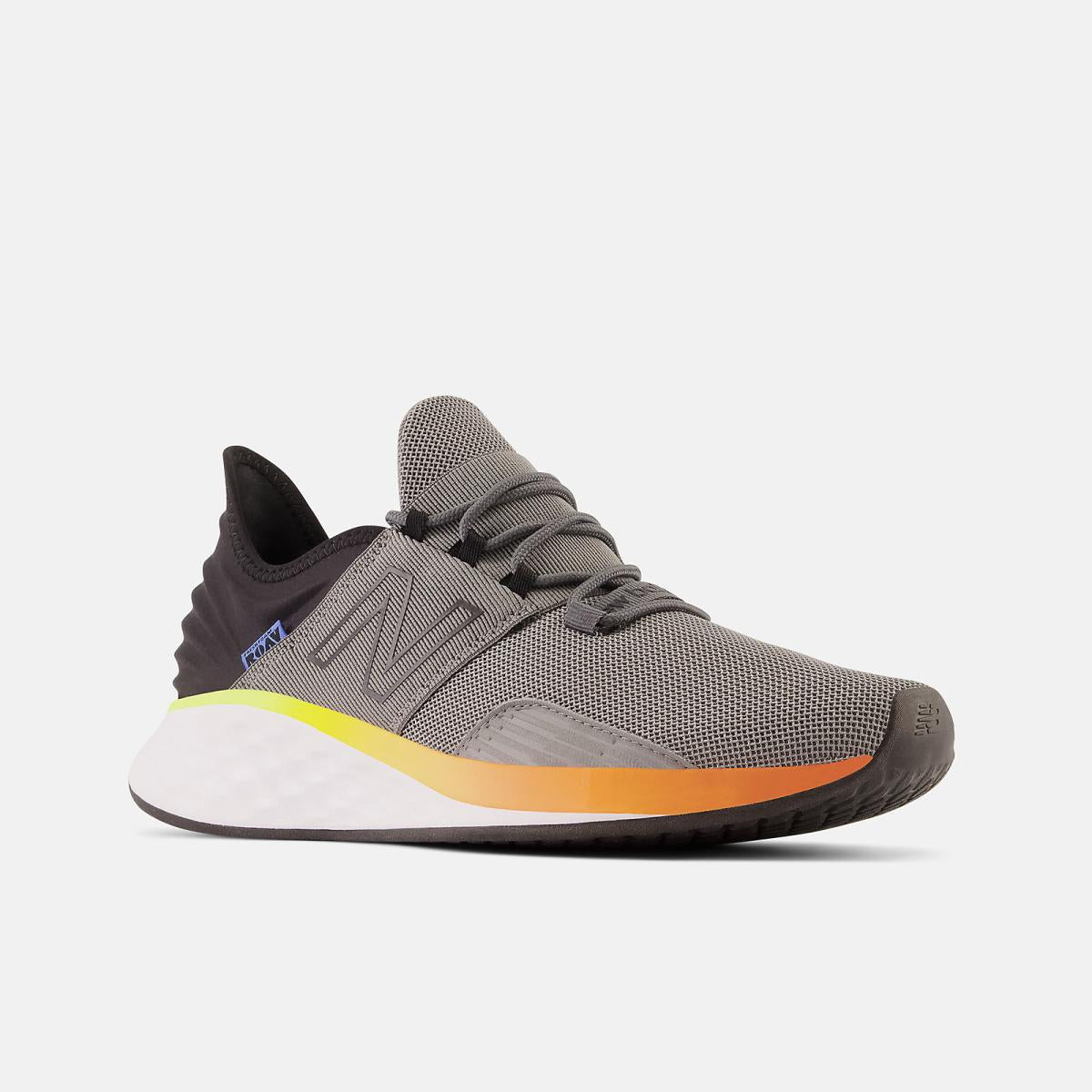 Walking | Men New Balance Fresh Foam Roav Harbor Grey With Blaze Orange And Cosmic Pineapple
