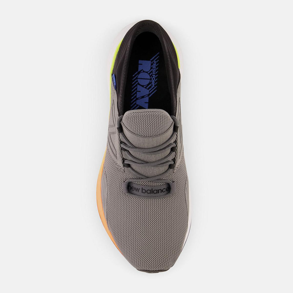 Walking | Men New Balance Fresh Foam Roav Harbor Grey With Blaze Orange And Cosmic Pineapple
