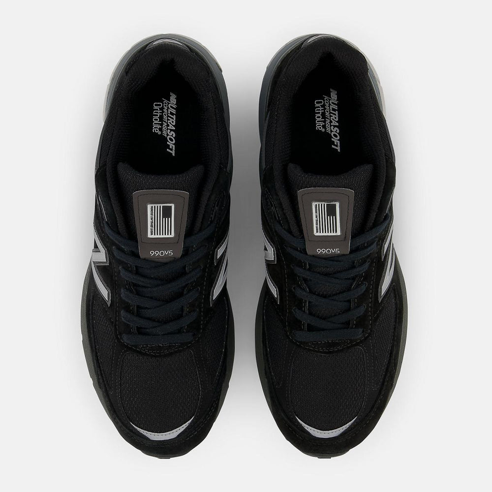 Walking | Men New Balance MADE In USA 990v5 Core Black With Silver