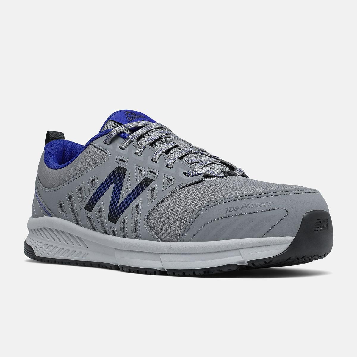 Work Shoes | Men New Balance 412v1 Alloy Toe Gray With Royal