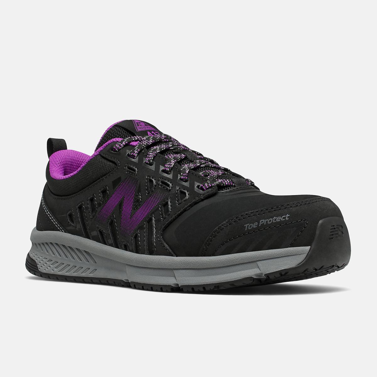 Work Shoes | Women New Balance 412v1 Alloy Toe Black With Purple