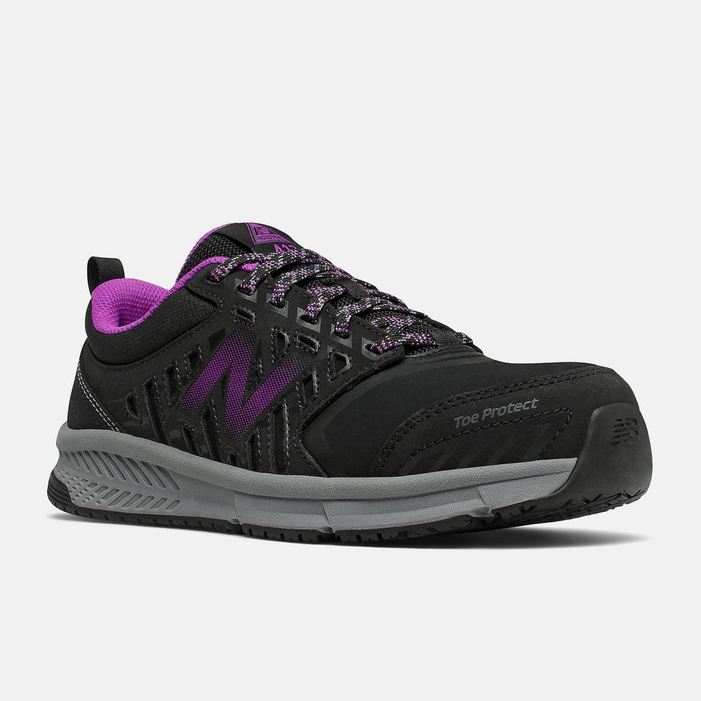 Work Shoes | Women New Balance 412v1 Alloy Toe Black With Purple